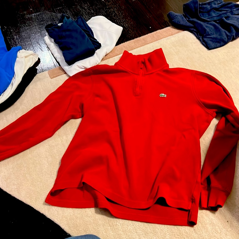 Lacoste long sleeve zipper turtle neck